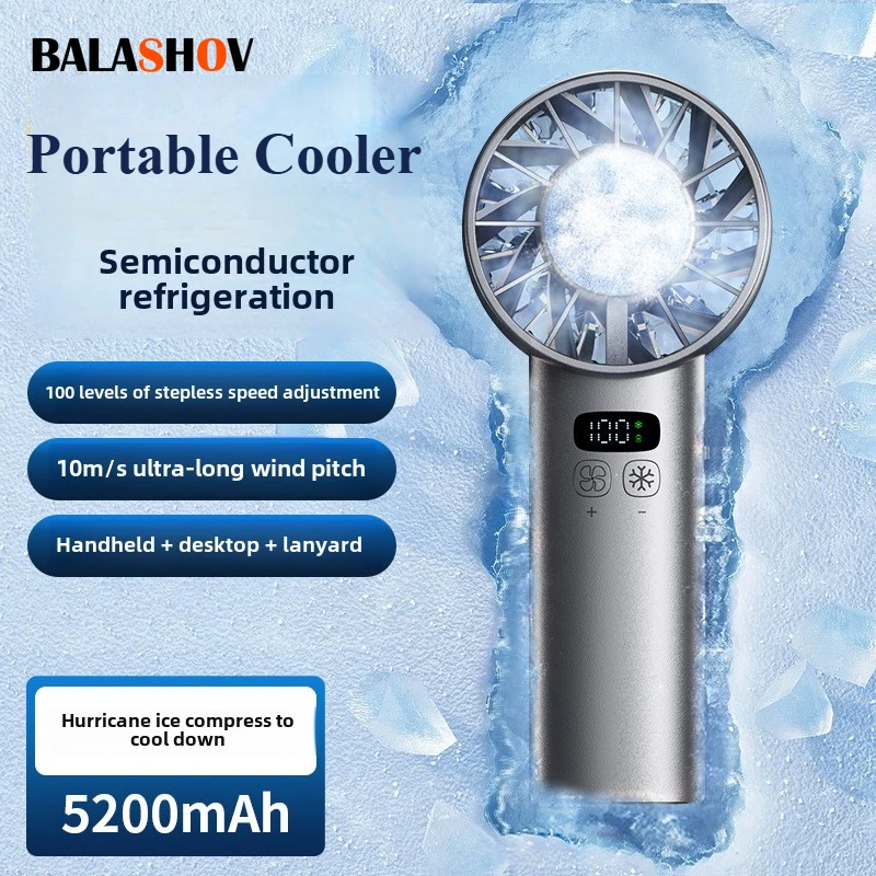 Outdoor Camping Fan - Eiskompressen-Hochgeschwindigkeits-Kühlventilator, tragbare USB-Akku-Ventilatoren, faltbarer Mini-Ventilator für