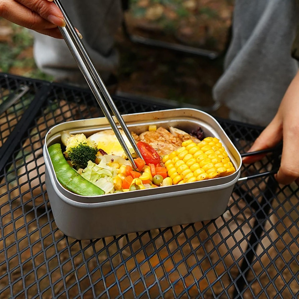 Outdoor Camping Cooking Set - Ultraleichtes Geschirr, Camping-Kochgeschirr, Lunchbox, Kochtöpfe, Picknick-Zubehör,