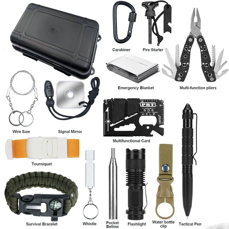 Outdoor Camping Adventures - Hongrui DIY Kompaktes Tragbares Stoßfestes Überlebensausrüstungs-Notfallwerkzeugset