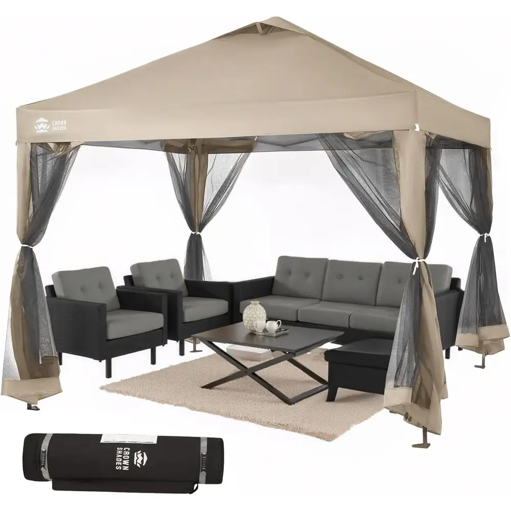 Outdoor Camping Gazebo - 10x10 Moskitonetz-Pavillon mit 4 Seilen, 8