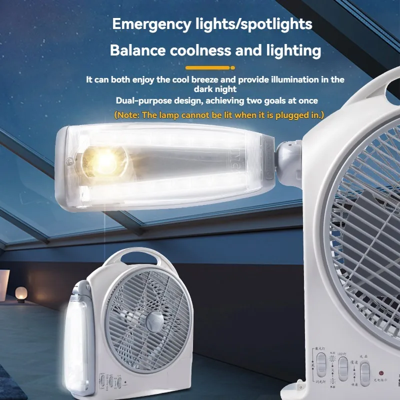 Outdoor Camping Fan - Tragbarer 10-Zoll-Energiespar-Elektroventilator, USB-Tischventilator für Büroschreibtische, Camping