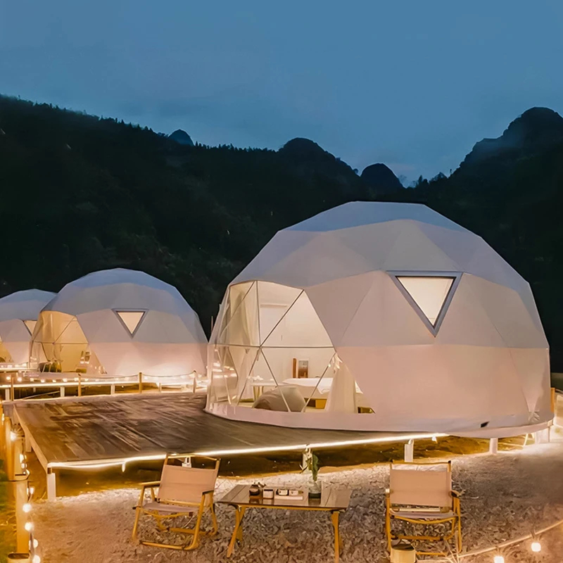 Outdoor Camping Dome - Premium Geodätisches Glamping-Kuppelzelt - Ganzjahres-Kuppelhaus &