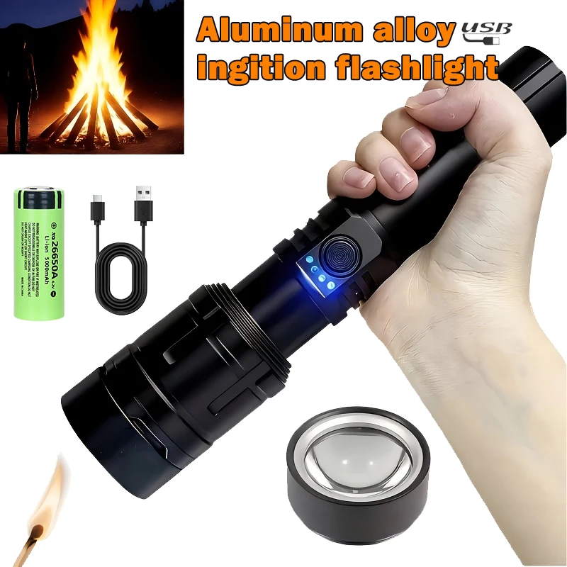 Outdoor Camping Adventures - Ultra leistungsstarke Taschenlampe, konzentrierende Zündung, wasserdicht,