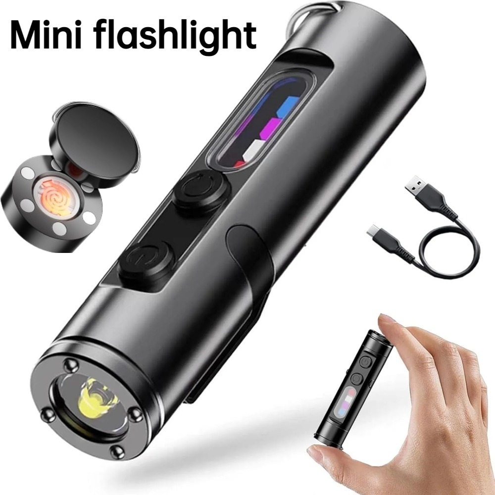 Outdoor Camping Adventure Lamp - Mini Outdoor-Taschenlampe Typ C, wiederaufladbar, LED-Magnet-Taschenlampe