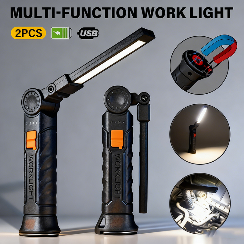 Outdoor Camping Adventure Lamp - Tragbare COB-LED-Taschenlampe, USB wiederaufladbar, Arbeitsleuchte, magnetische