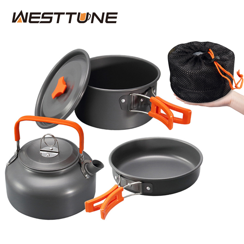 Outdoor Camping Cooking Set - WESTTUNE Camping-Kochgeschirr-Set, Aluminium, für den Außenbereich,