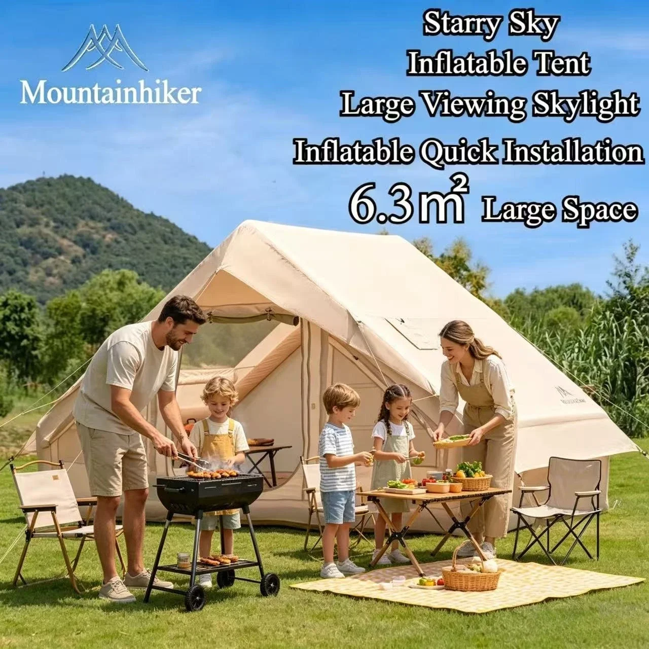 Outdoor Camping Gazebo - MOUNTAINHIKER Extra Großes Aufblasbares Zelt für