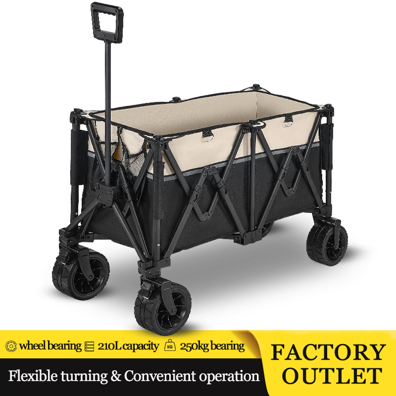 Outdoor Camping Furniture - Extra Langer Bollerwagen, 260L Großvolumiger Faltbarer