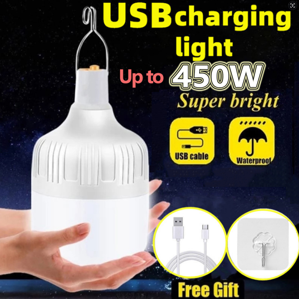 Outdoor Camping Adventure Lamp - Tragbare Outdoor-BBQ-Campinglampe USB-Aufladbare LED-Notfallbirne mit Haken