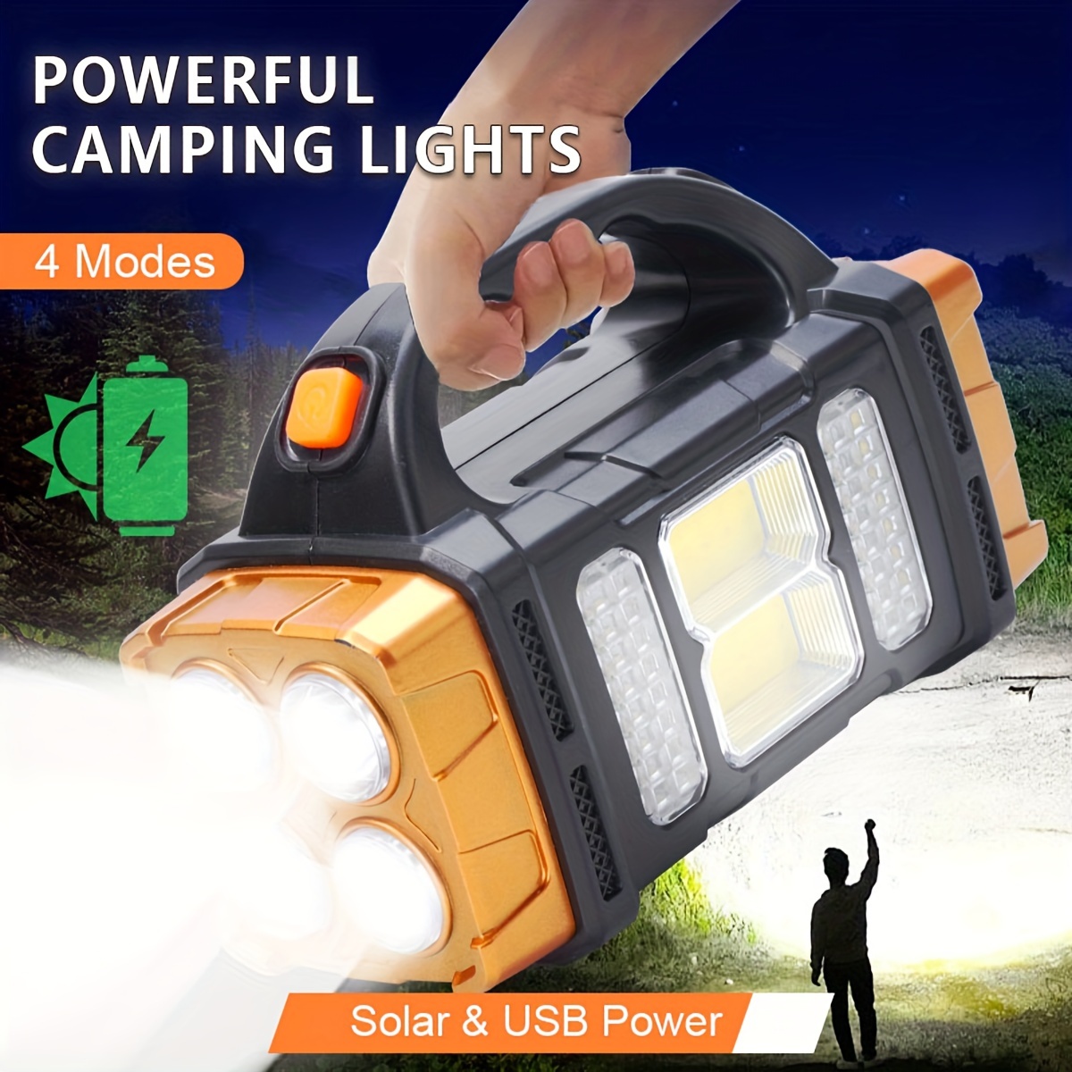 Outdoor Camping Adventure Lamp - Neue verbesserte wiederaufladbare Hochleistungs-Solar-LED-Taschenlampe mit Powerbank,