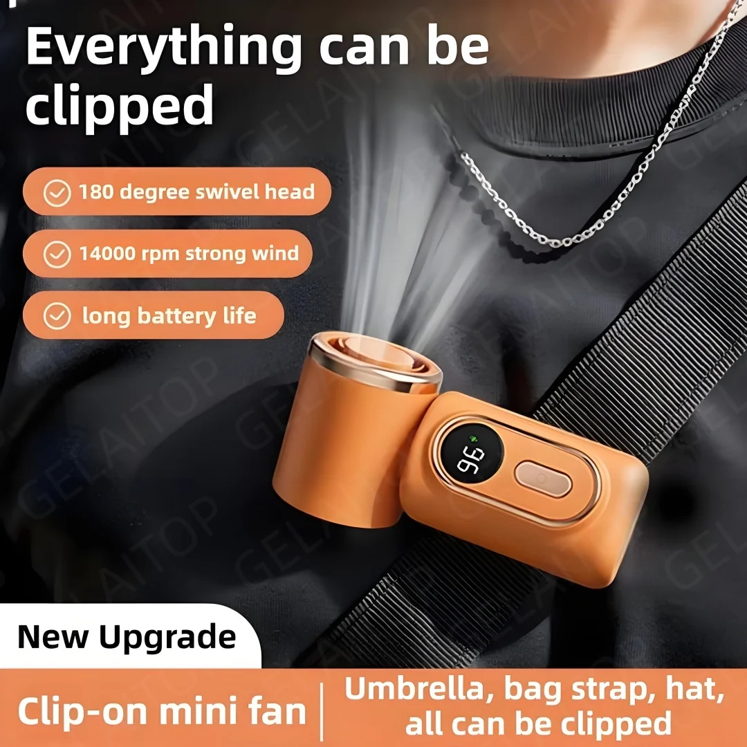 Outdoor Camping Fan - Mini Tragbarer Handventilator mit Clip, Schirm