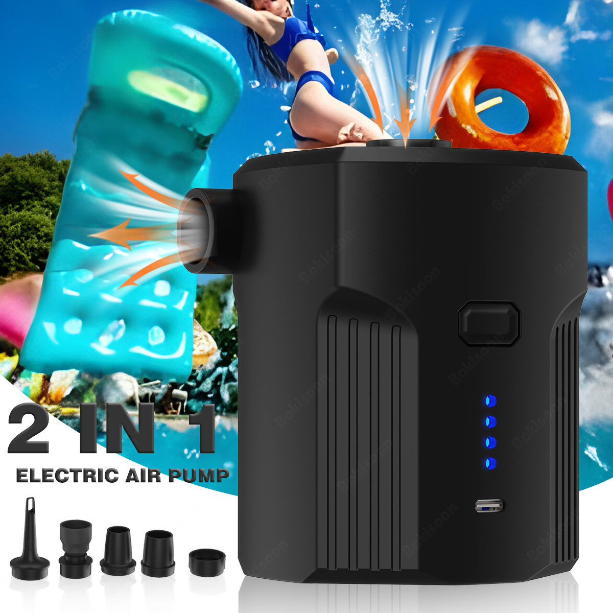Outdoor Camping Floor Mat - Tragbare elektrische Luftpumpe für Schlauchboote mit
