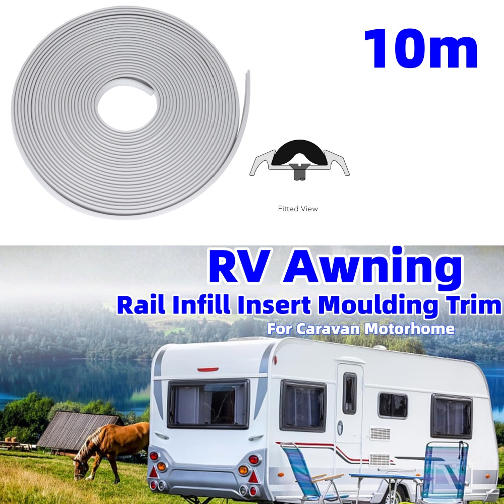 Outdoor Camping Gazebo - 10m RV Markisen-Schienenfüllung Zierleiste Herzim Streifen