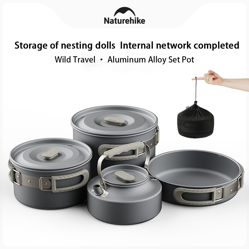 Outdoor Camping Cooking Set - Naturehike Outdoor-Topfset, Camping-Kochausrüstung, tragbare Bratpfanne aus