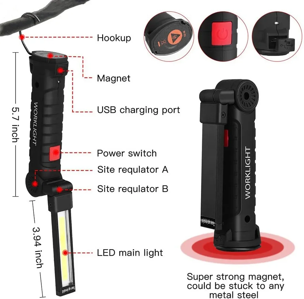Tragbare COB-LED-Taschenlampe, – Outdoor Camping Adventure Lamp Bewertung und Preis