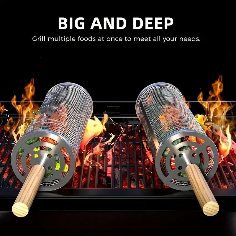 Edelstahl BBQ-Grillkorb, Runde – Outdoor Camping Cooking Set Bewertung und Preis