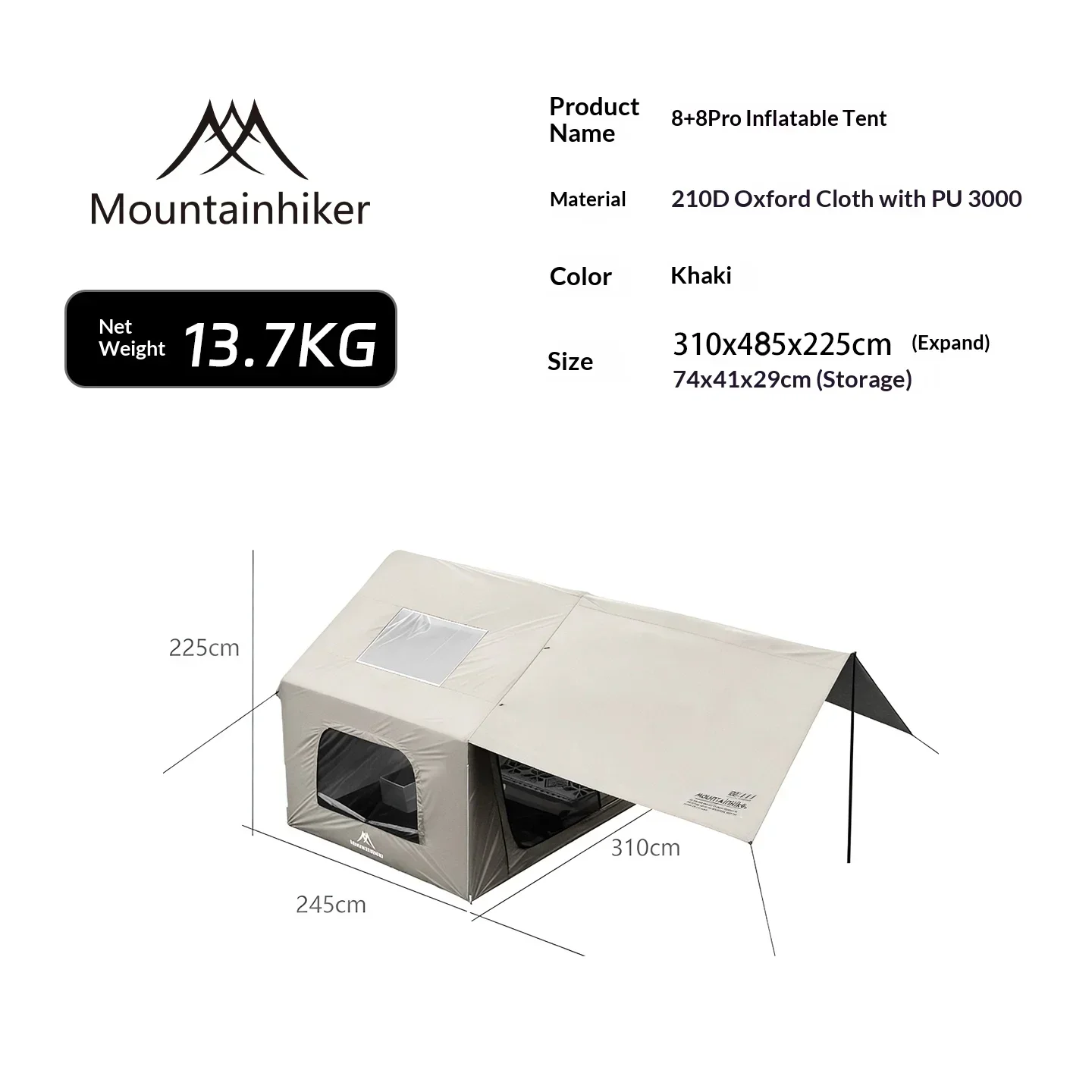 8+8 ㎡   MOUNTAINHIKER Aufblasb – Outdoor Camping Gazebo Bewertung und Preis