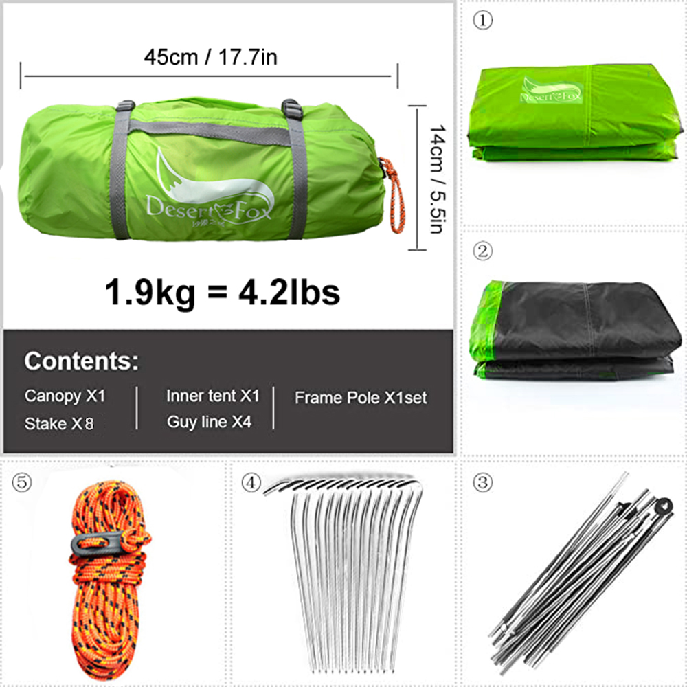 Desert&Fox 2-Personen-Zelt, le – Outdoor Camping Dome Bewertung und Preis